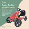 image:imagehauck Speedster Pedal Car with 3 Way Adjustable Bucket Seat Hand Brake and Robust Steel Tube Frame for Indoor and Outdoor Use OrangeFire Engine