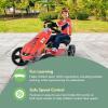 image:imagehauck Speedster Pedal Car with 3 Way Adjustable Bucket Seat Hand Brake and Robust Steel Tube Frame for Indoor and Outdoor Use OrangeFire Engine