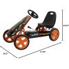 image:imagehauck Speedster Pedal Car with 3 Way Adjustable Bucket Seat Hand Brake and Robust Steel Tube Frame for Indoor and Outdoor Use OrangeOrange