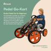 image:imagehauck Speedster Pedal Car with 3 Way Adjustable Bucket Seat Hand Brake and Robust Steel Tube Frame for Indoor and Outdoor Use OrangeOrange