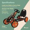 image:imagehauck Speedster Pedal Car with 3 Way Adjustable Bucket Seat Hand Brake and Robust Steel Tube Frame for Indoor and Outdoor Use OrangeOrange